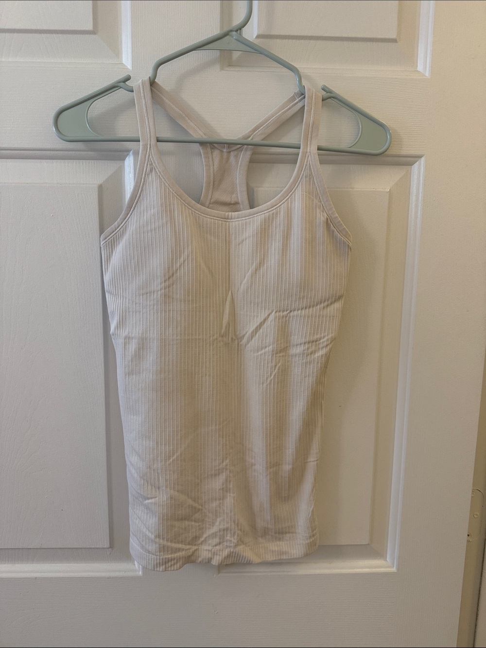 lululemon athletica White Ribbed Racerback Tank